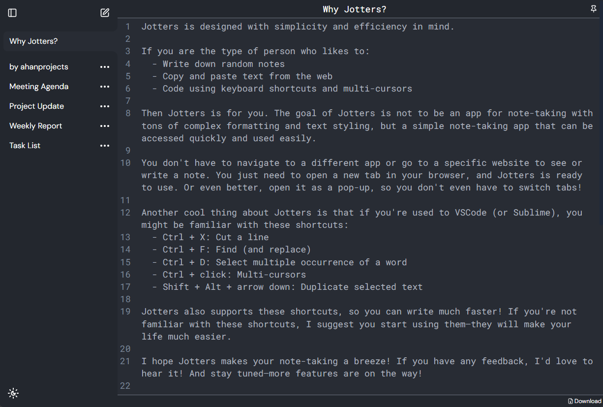 Jotters UI